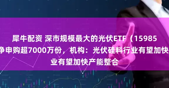 犀牛配资 深市规模最大的光伏ETF（159857）实时净申购超7000万份，机构：光伏硅料行业有望加快产能整合