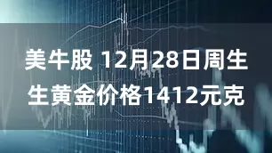 美牛股 12月28日周生生黄金价格1412元克